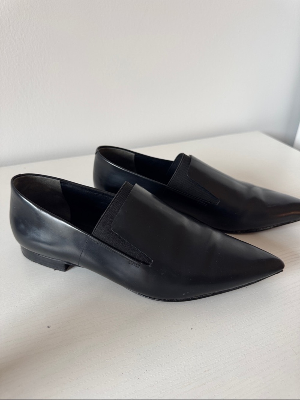 Alexander Wang Jamie leather pointed toe slip on oxford smoking loafer flat